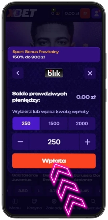 Wpłata kodem BLIK